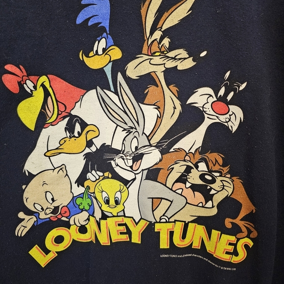 Vintage Warner Bros. Navy Blue Men's Sweater - Picture 2 of 8